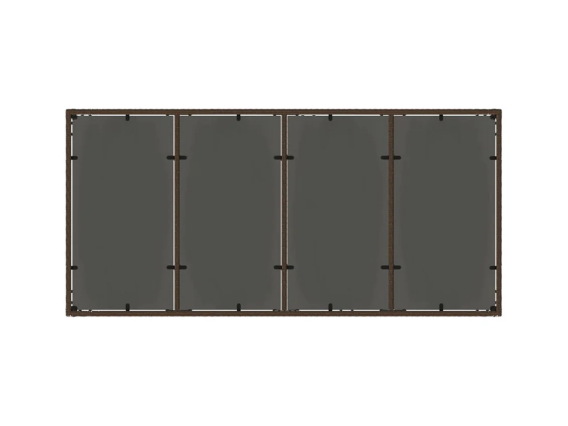 Table de jardin avec dessus en verre marron résine tressée