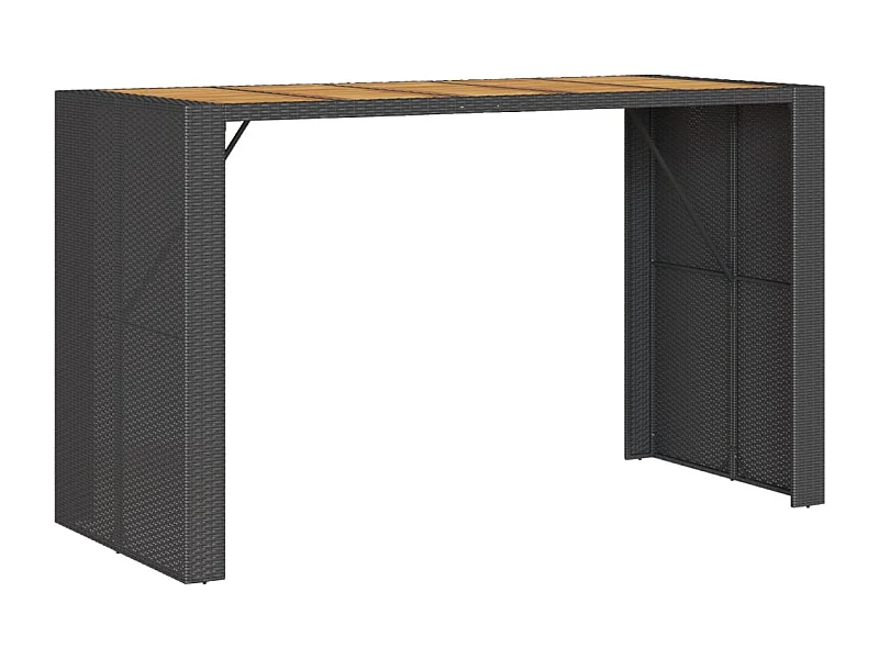 Table de jardin et dessus en bois d'acacia noir résine tressée