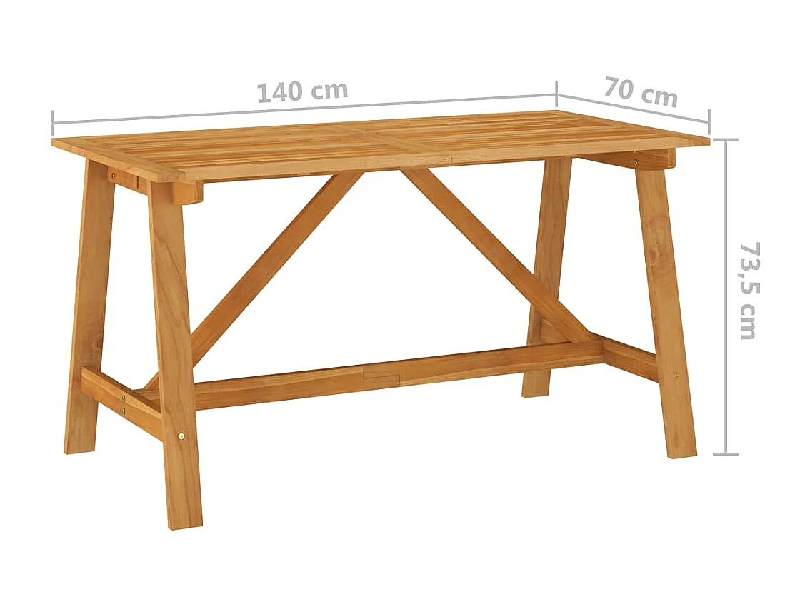 Table à dîner de jardin 140x70x73,5 Bois d'acacia massif