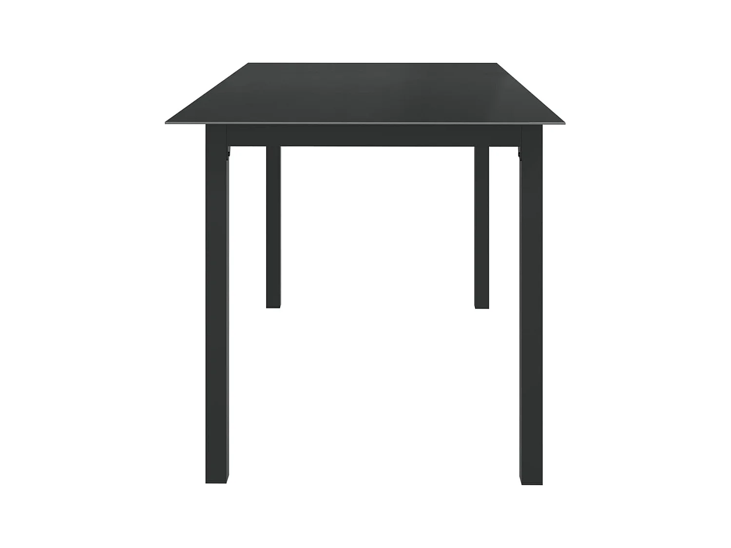 Table de jardin Noir 150x90x74 Aluminium et verre