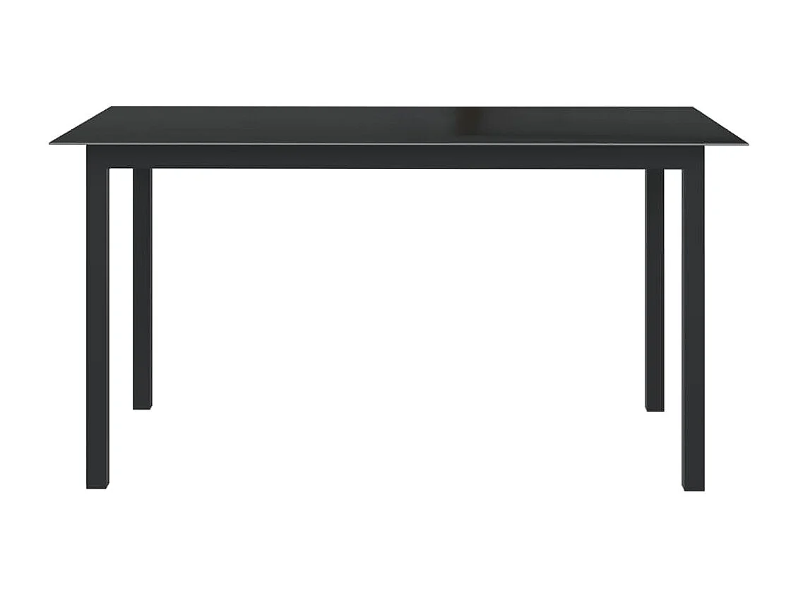 Table de jardin Noir 150x90x74 Aluminium et verre