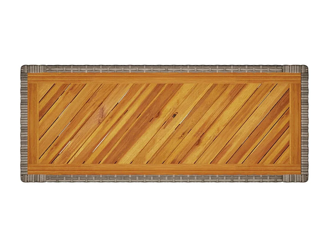 Table d'appoint de jardin dessus en bois gris 100x40x75