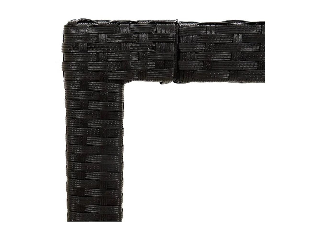 Table de jardin Noir 190x90x75 Verre trempé-résine tressée 2