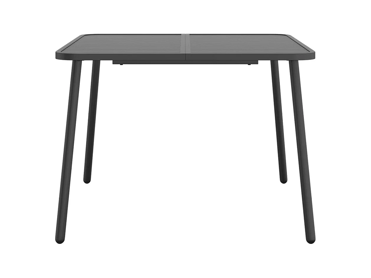 Table de jardin anthracite 100x100x71 acier