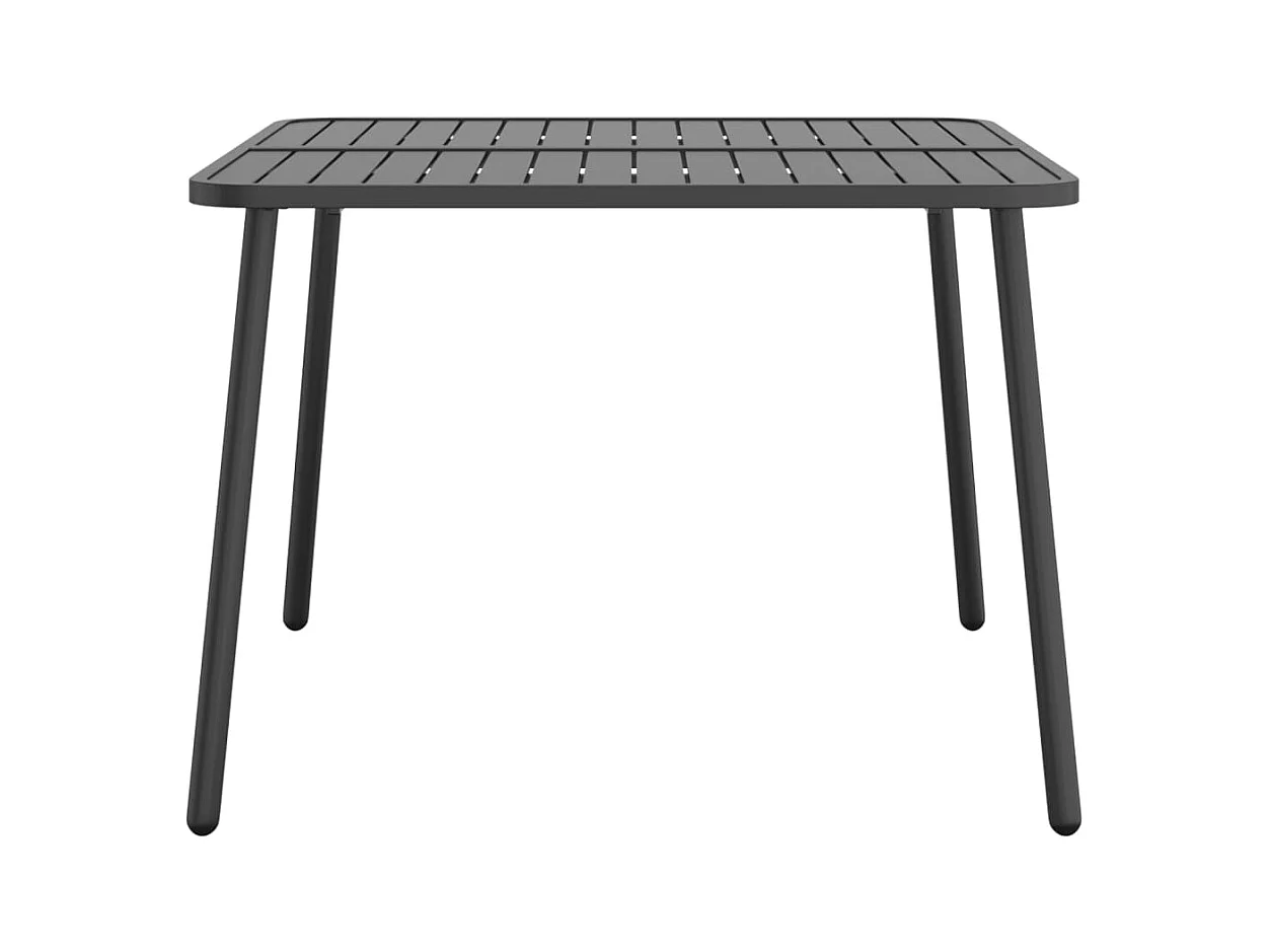 Table de jardin anthracite 100x100x71 acier