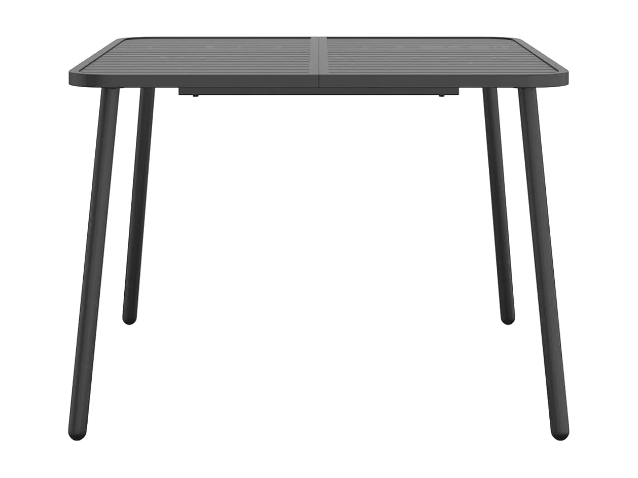 Table de jardin anthracite 100x100x71 acier