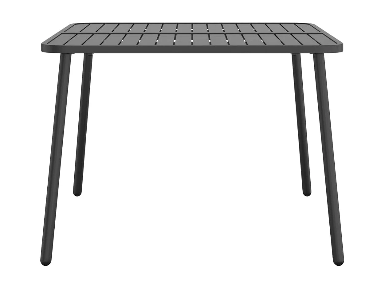 Table de jardin anthracite 100x100x71 acier