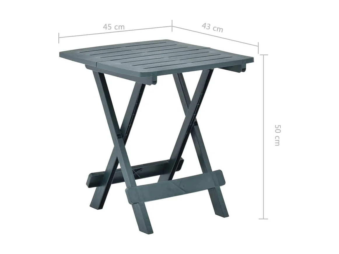 Table pliable de jardin Vert 45x43x50 Plastique
