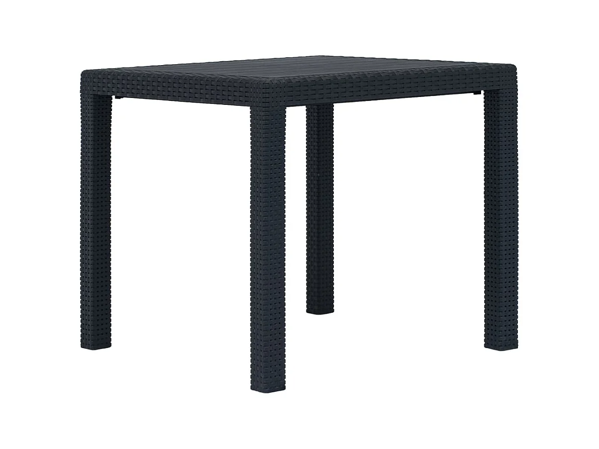 Table de jardin Anthracite 79x79x72 Plastique Aspect de rotin