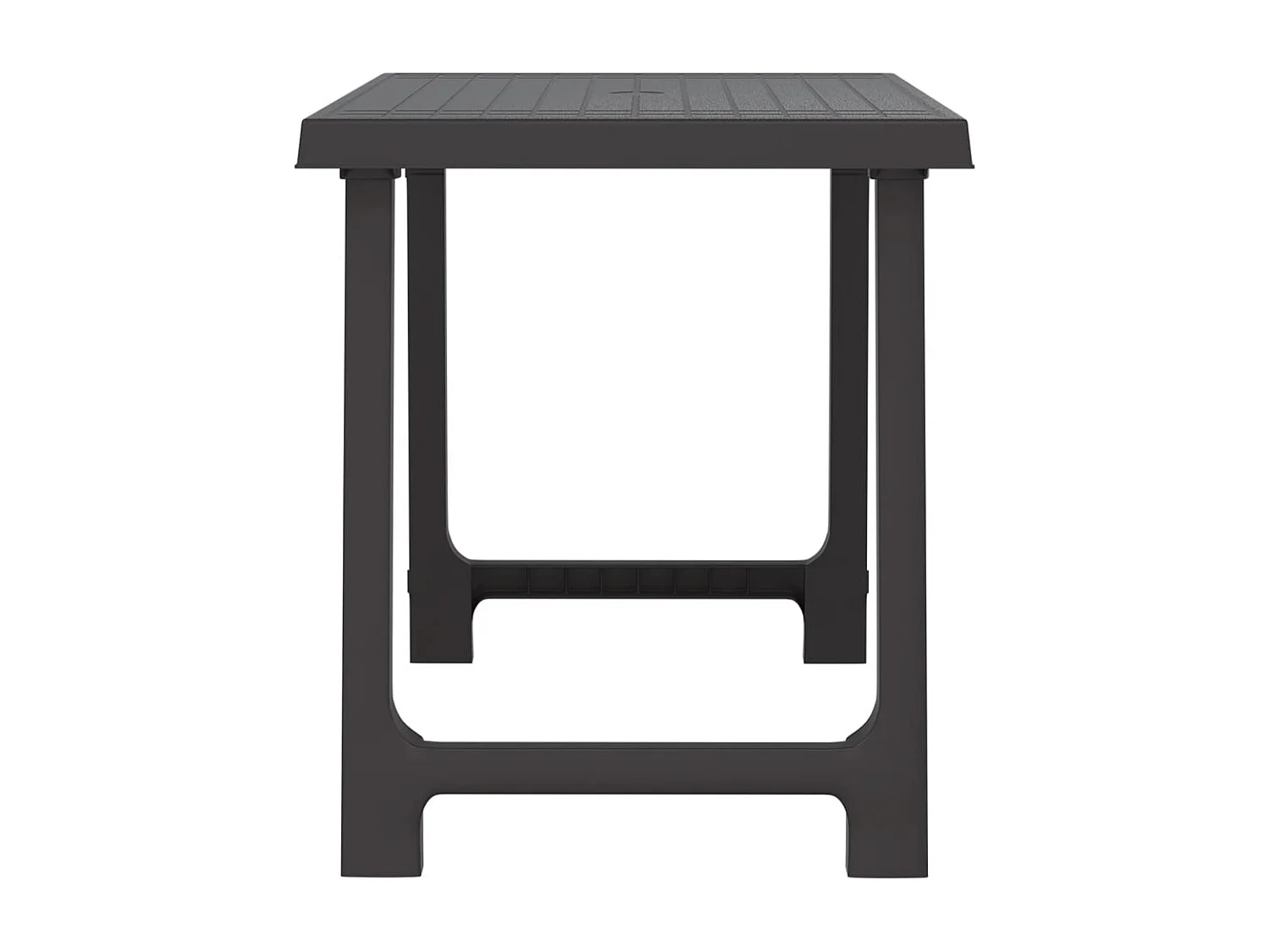 Table de camping anthracite 79x56x64 PP aspect de bois