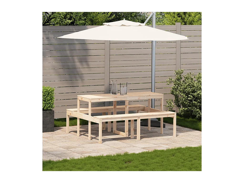 Table de pique-nique 160x134x75 bois massif de pin
