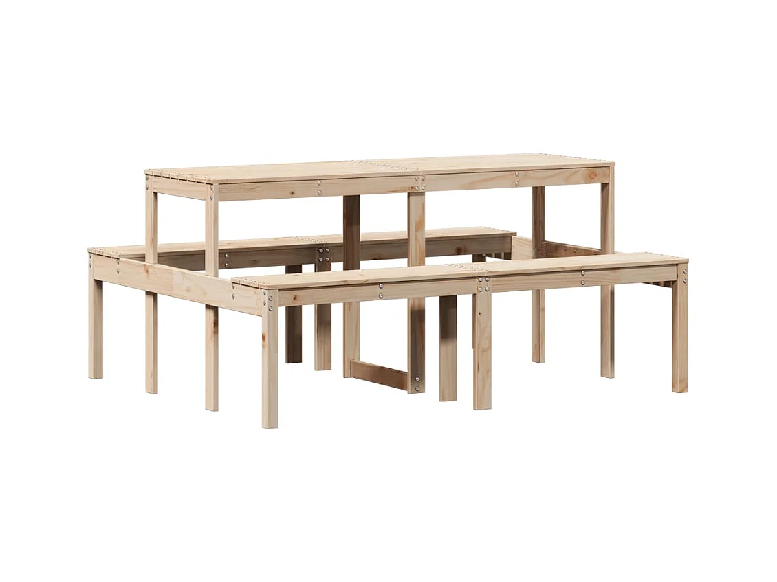 Table de pique-nique 160x134x75 bois massif de pin