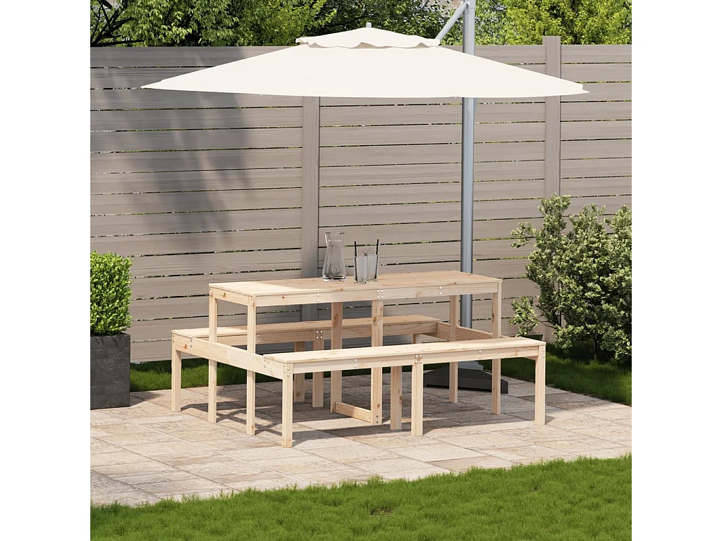 Table de pique-nique 160x134x75 bois massif de pin