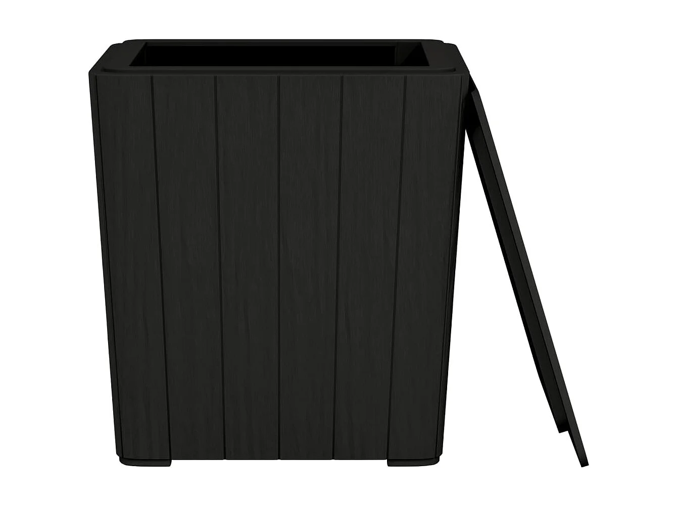Table de jardin avec couvercle amovible noir polypropylène