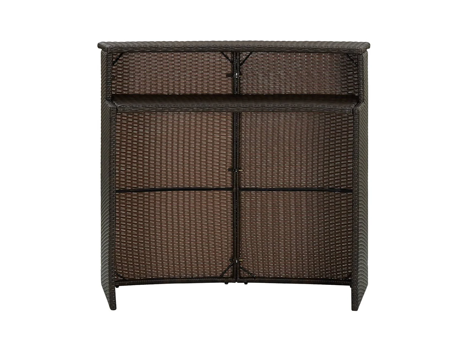 Table de bar de jardin Marron 120x55x110 Résine tressée