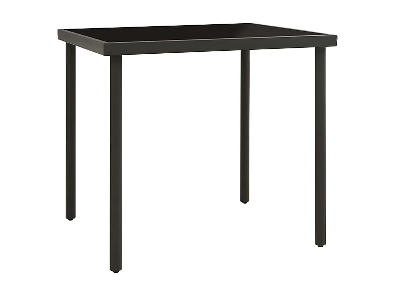 Table à dîner d'extérieur Anthracite 80x80x72 Verre et acier