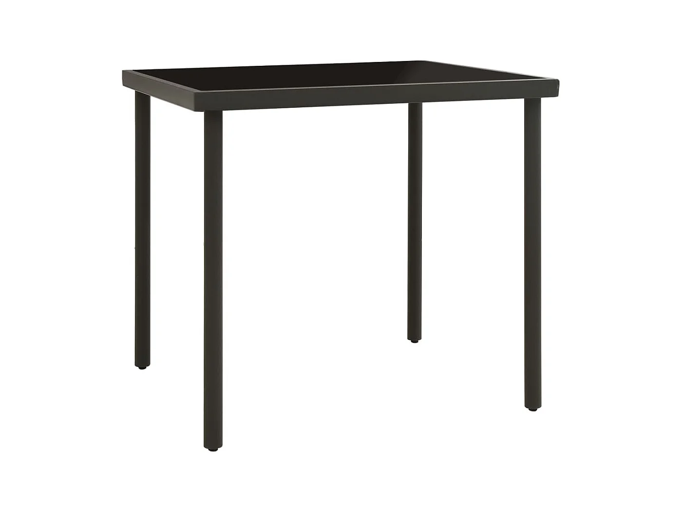 Table à dîner d'extérieur Anthracite 80x80x72 Verre et acier