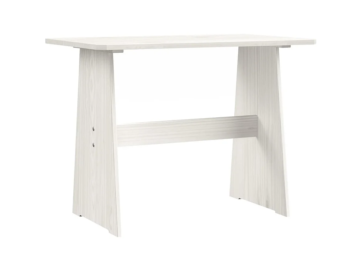 Table à manger avec banc Blanc Bois de pin solide