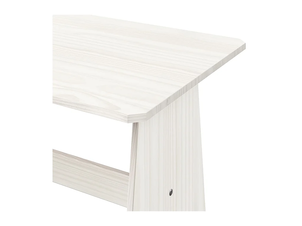 Table à manger avec banc Blanc Bois de pin solide