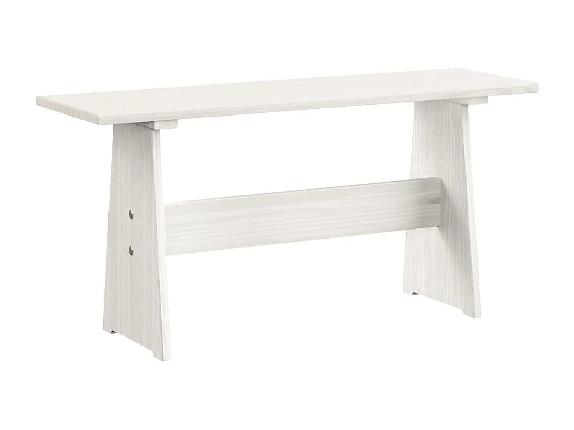 Table à manger avec banc Blanc Bois de pin solide