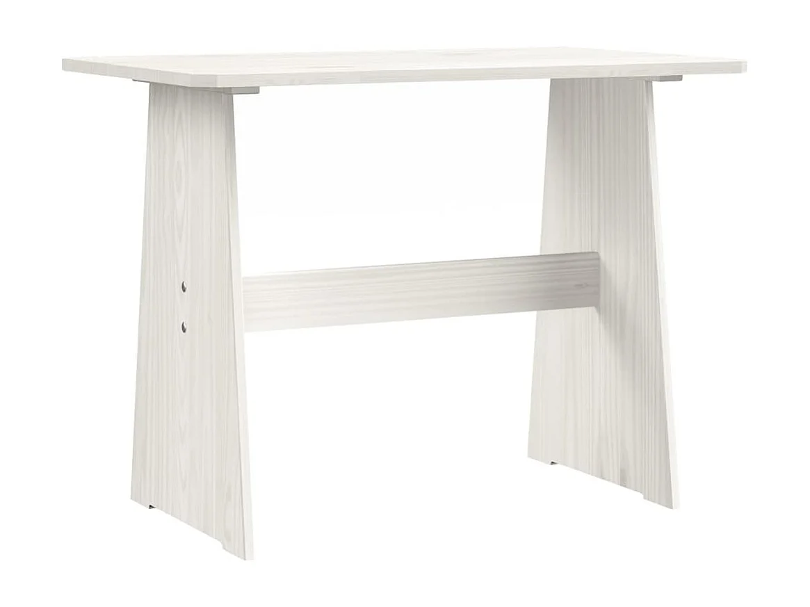 Table à manger avec banc Blanc Bois de pin solide