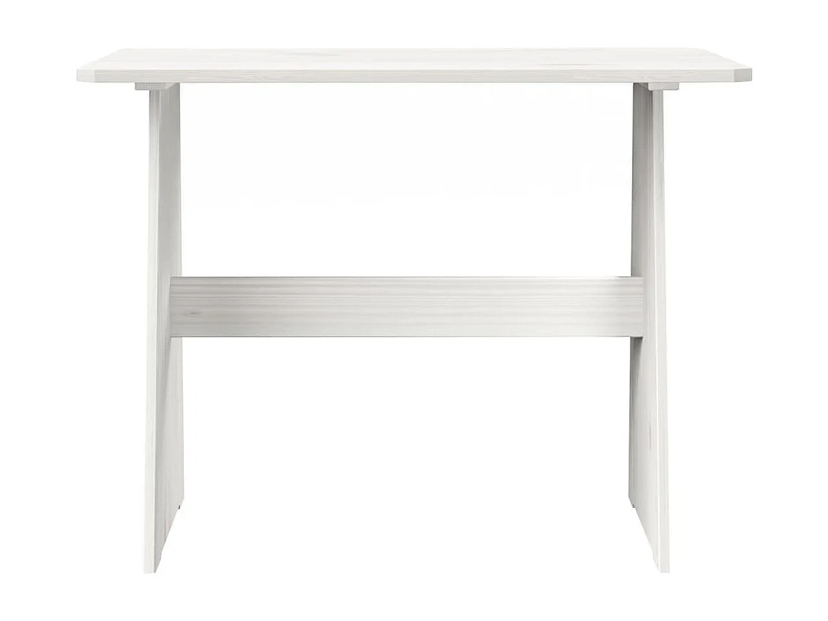 Table à manger avec banc Blanc Bois de pin solide