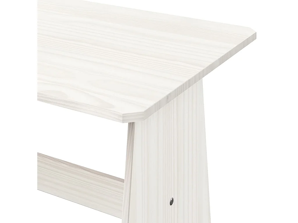 Table à manger avec banc Blanc Bois de pin solide