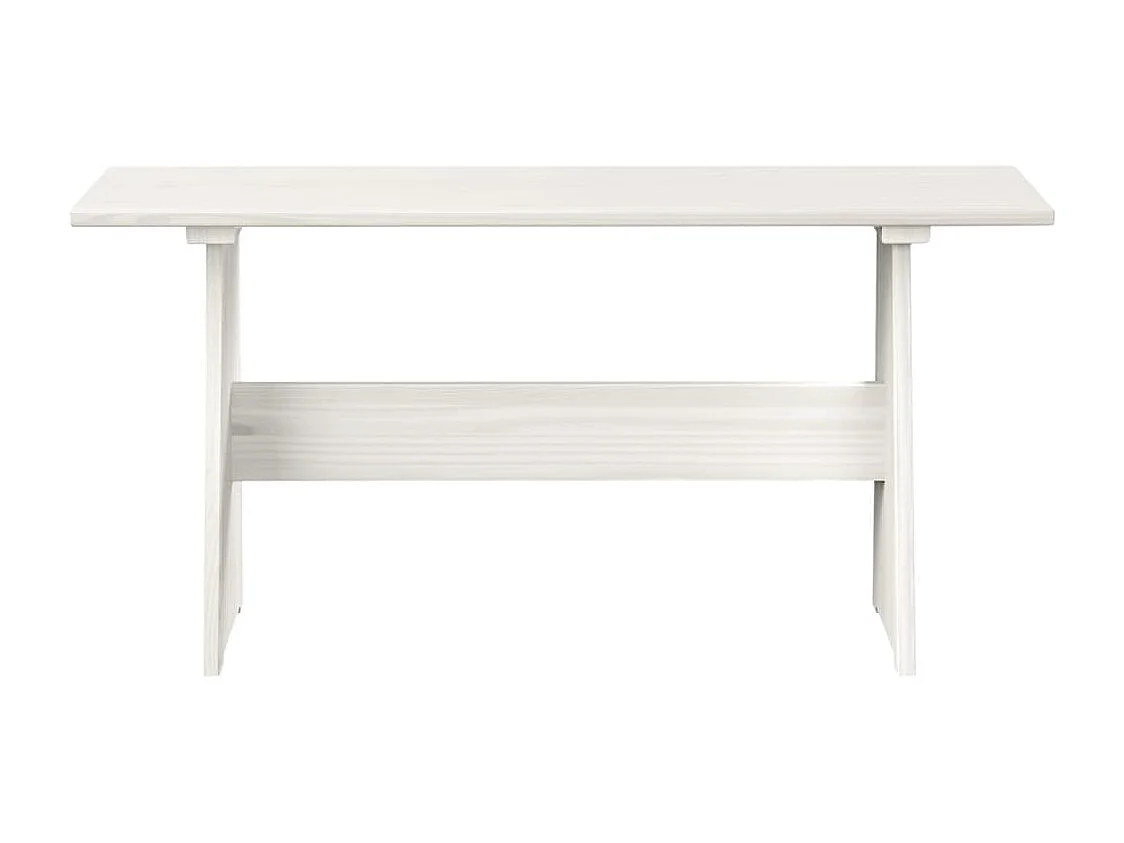 Table à manger avec banc Blanc Bois de pin solide
