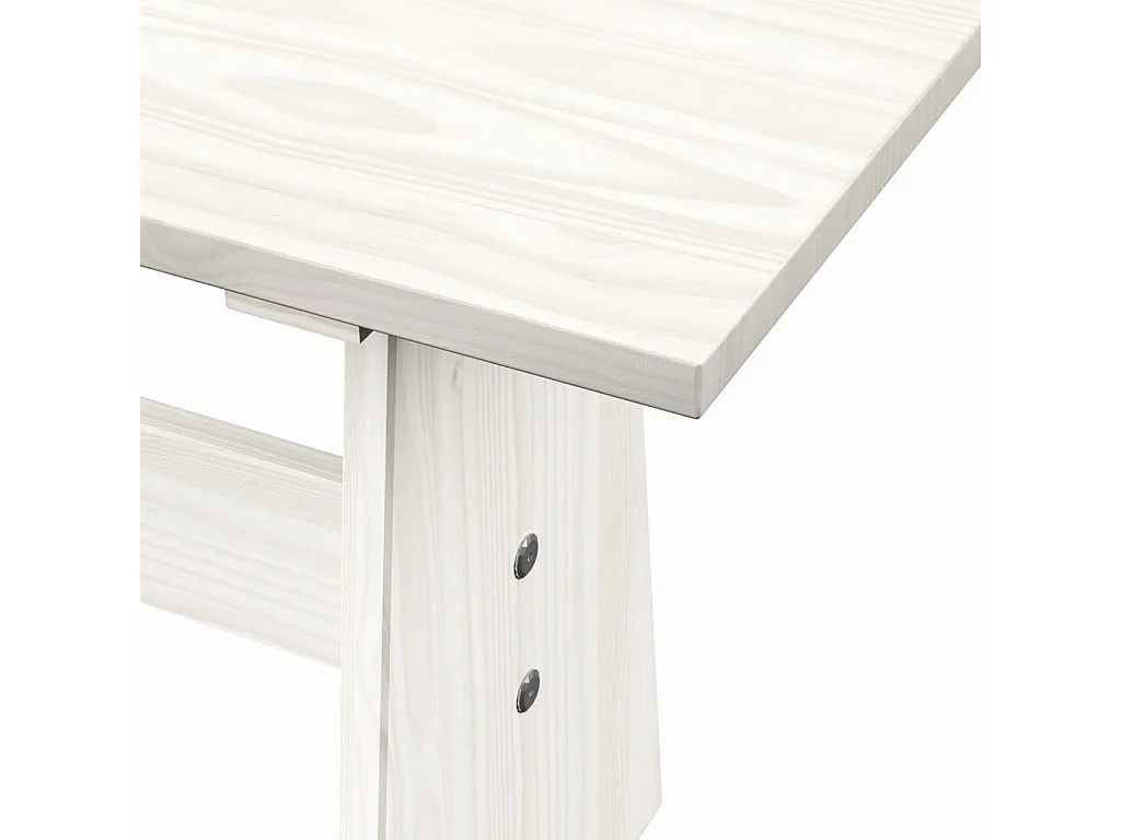 Table à manger avec banc Blanc Bois de pin solide