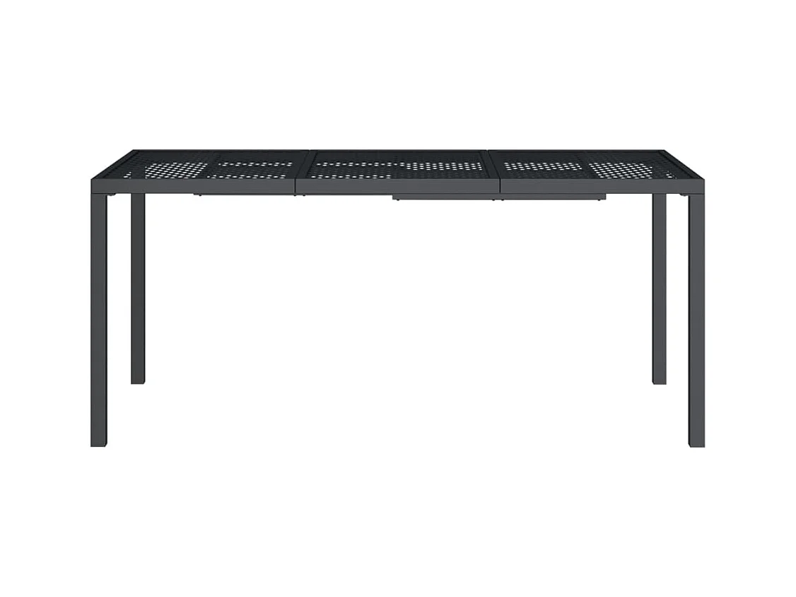Table de jardin anthracite 165x80x72 acier