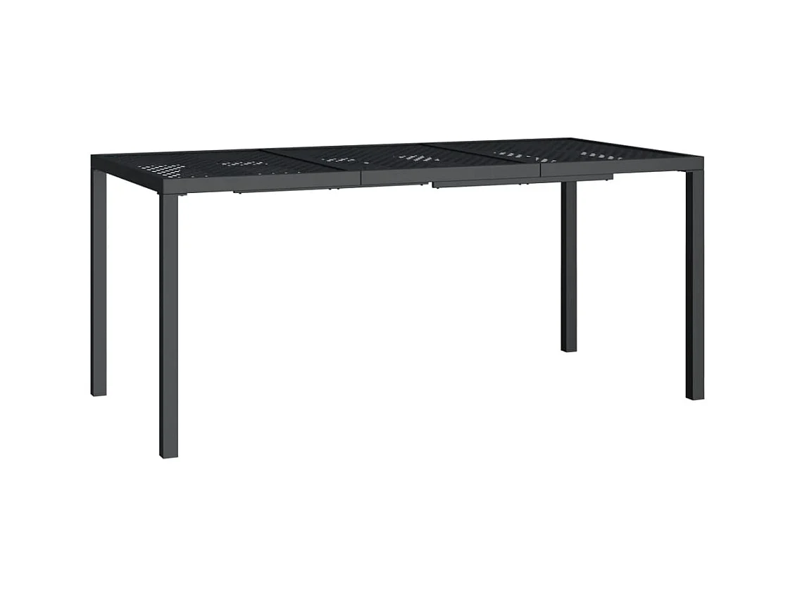 Table de jardin anthracite 165x80x72 acier