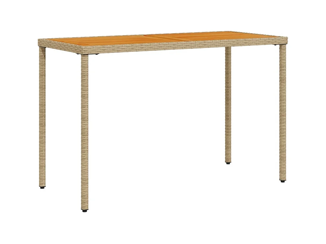 Table de jardin avec dessus en bois d'acacia beige 115x54x74