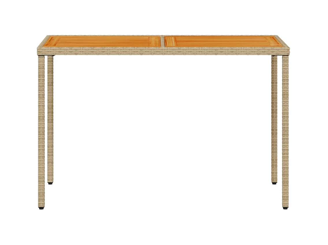 Table de jardin avec dessus en bois d'acacia beige 115x54x74