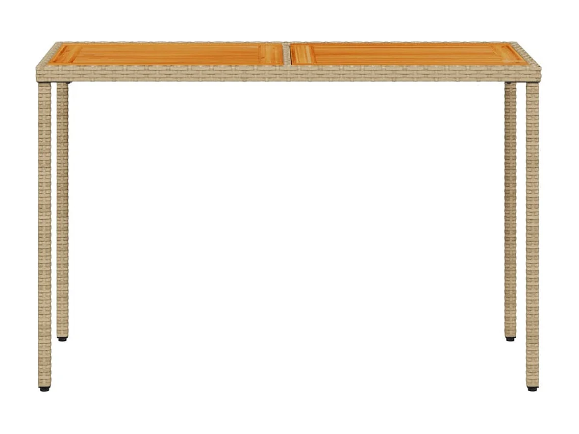 Table de jardin avec dessus en bois d'acacia beige 115x54x74
