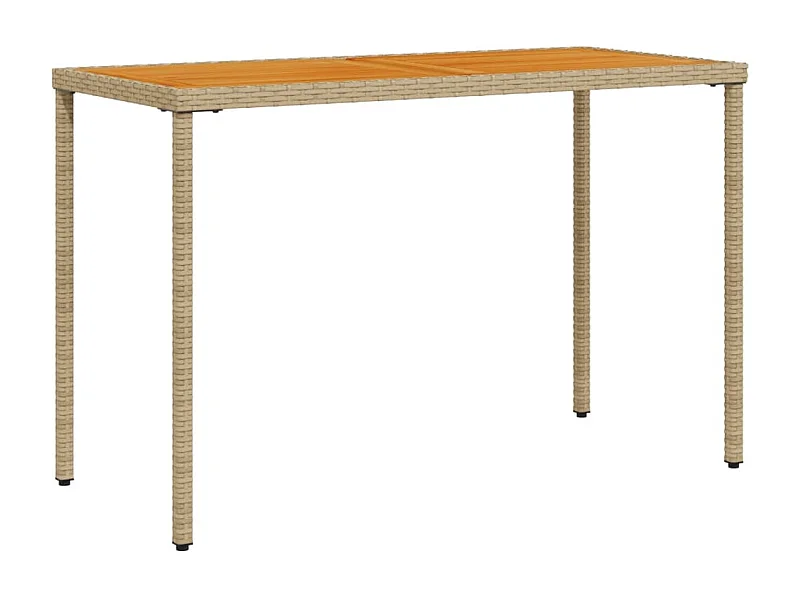 Table de jardin avec dessus en bois d'acacia beige 115x54x74