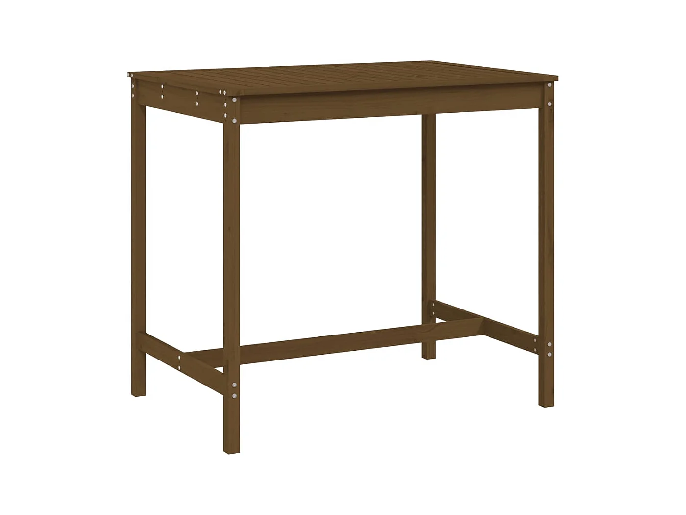 Table de jardin marron miel 121x82,5x110 bois massif de pin