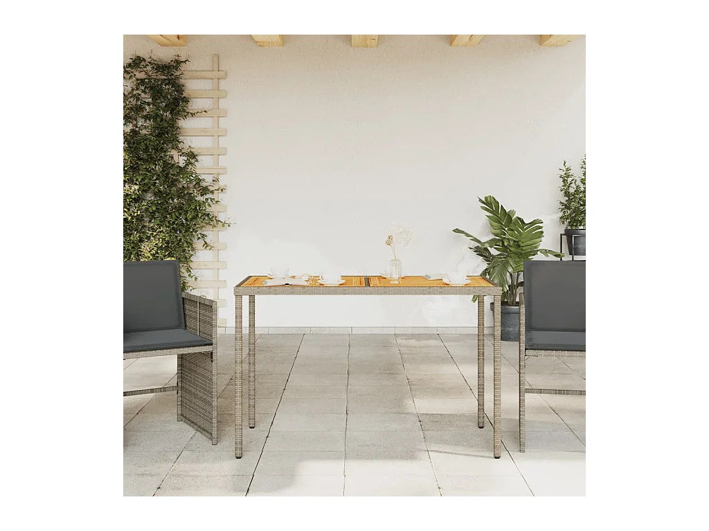 Table de jardin avec dessus en bois d'acacia gris 115x54x74