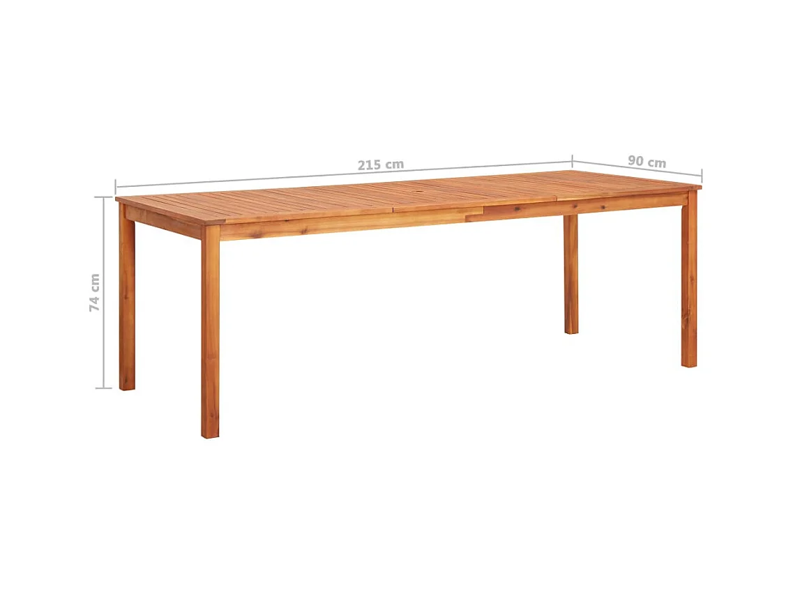 Table de jardin acacia massif clair Lilis 215cm