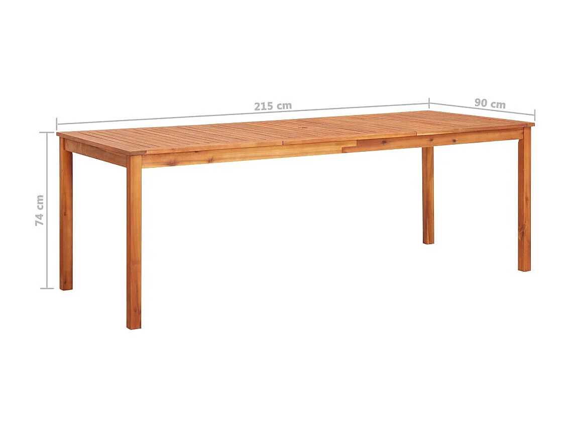 Table de jardin acacia massif clair Lilis 215cm
