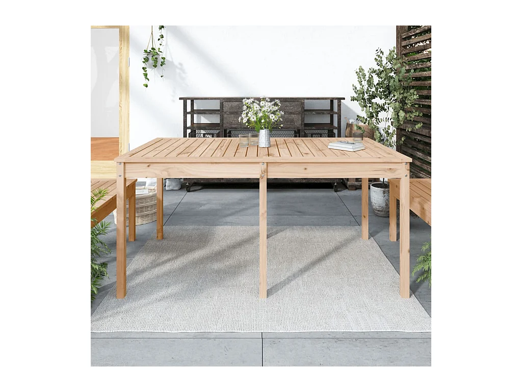 Table de jardin 159,5x82,5x76 bois massif de pin