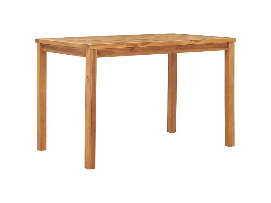 Table de jardin rectangulaire teck massif clair Leez 120cm