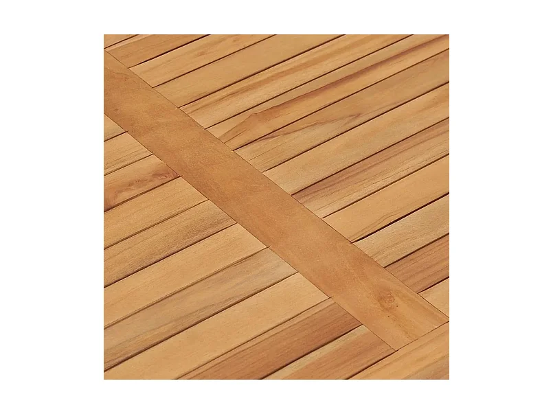 Table de jardin rectangulaire teck massif clair Leez 120cm