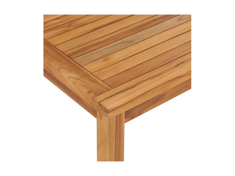 Table de jardin rectangulaire teck massif clair Leez 120cm