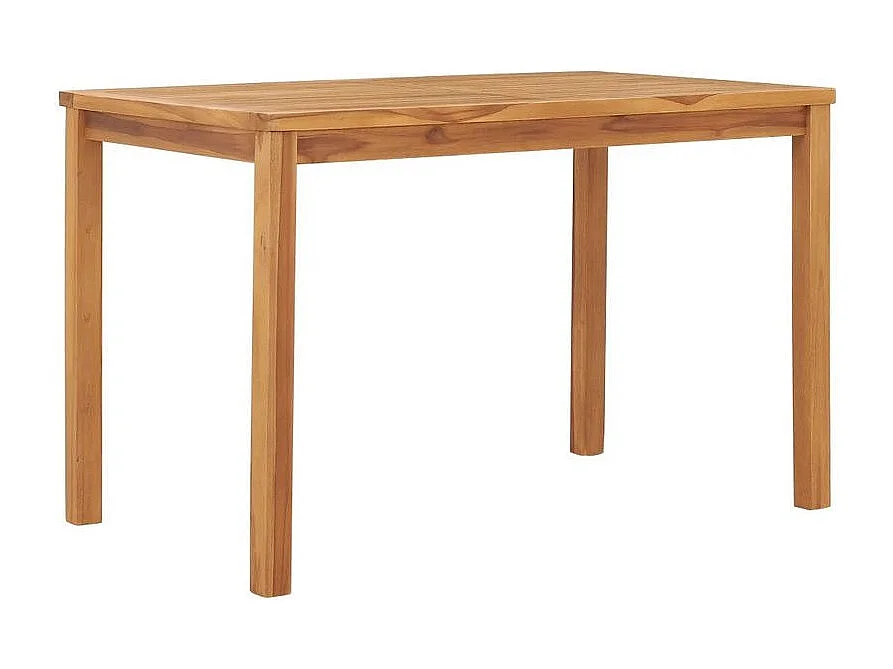 Table de jardin rectangulaire teck massif clair Leez 120cm