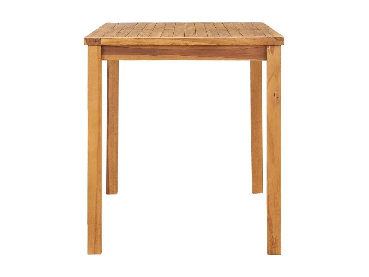 Table de jardin rectangulaire teck massif clair Leez 120cm