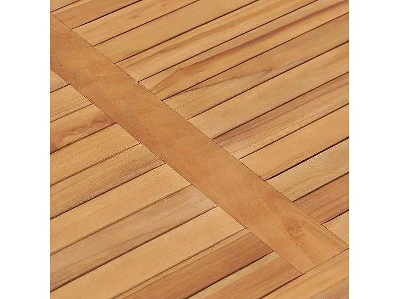 Table de jardin rectangulaire teck massif clair Leez 120cm