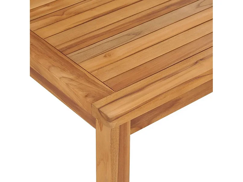 Table de jardin rectangulaire teck massif clair Leez 120cm