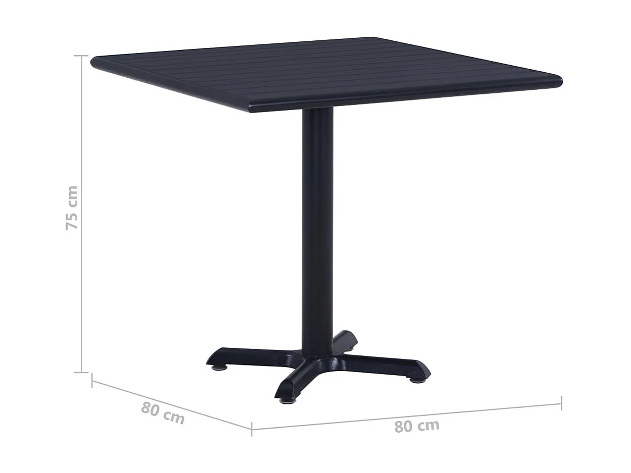 Table de jardin Noir 80x80x75