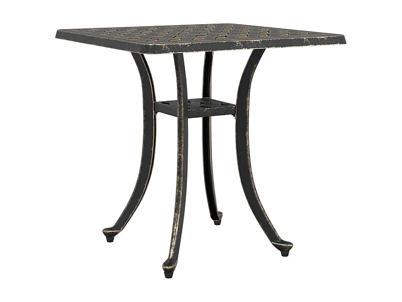 Table de jardin bronze 53x53x53 aluminium coulé