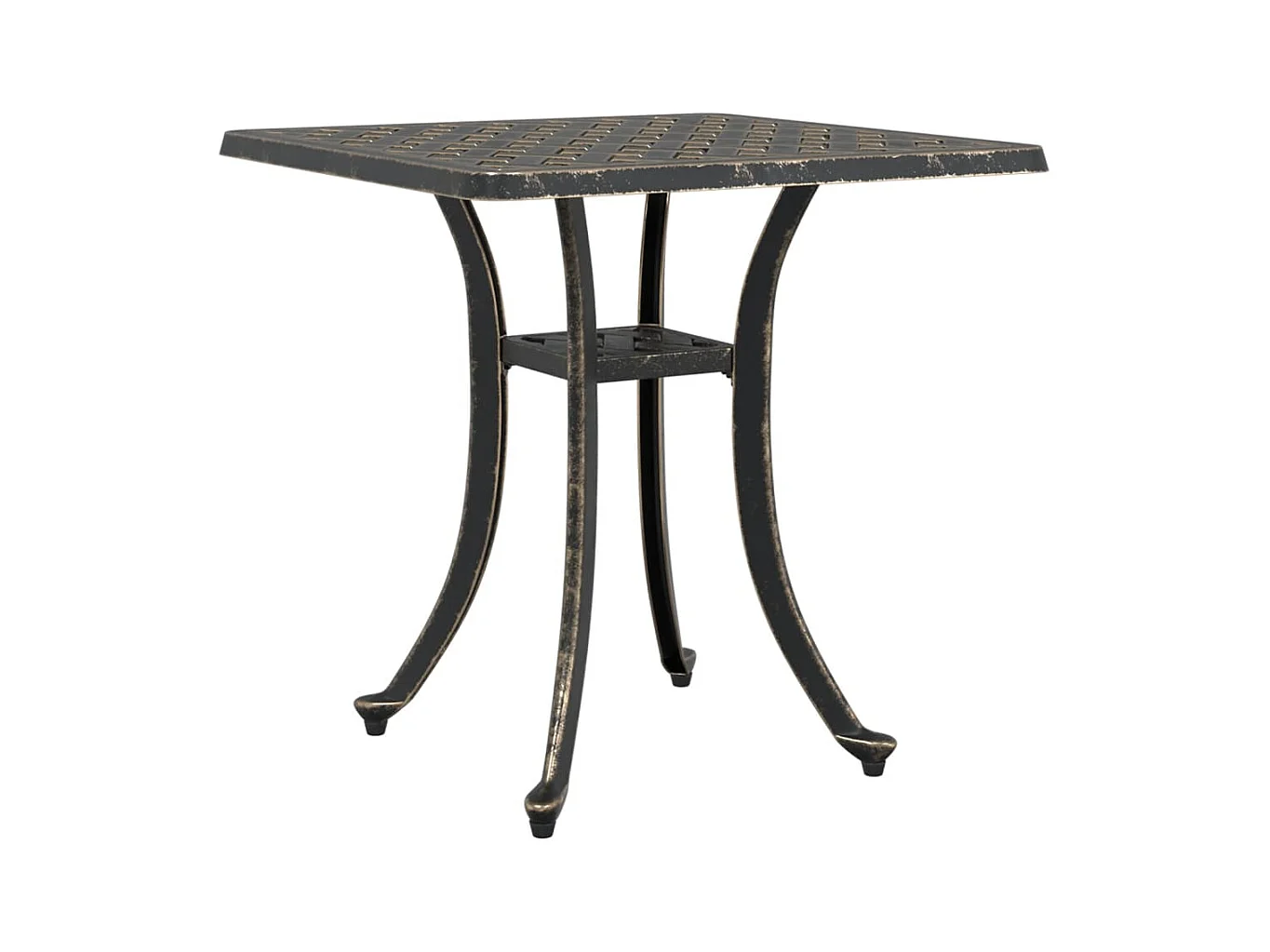 Table de jardin bronze 53x53x53 aluminium coulé